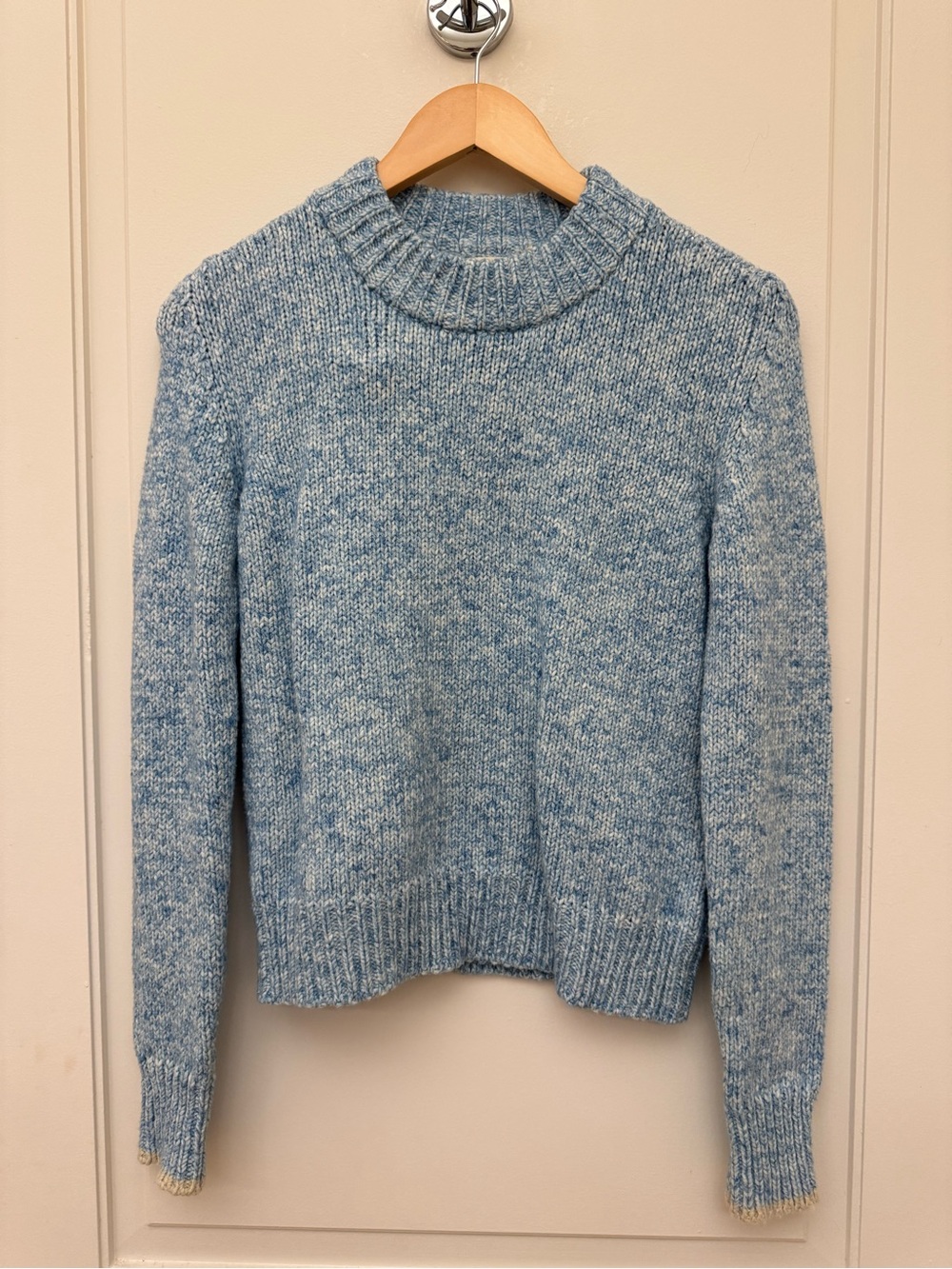 Faherty Marled Light Blue Crewneck Sweater